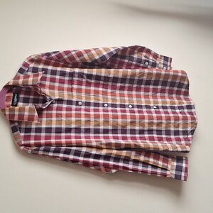 Ellen Tracy Women's Vibrant Plaid Button Down Shirt
